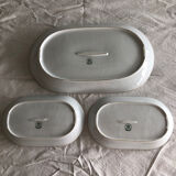 3 oval antique porcelain dishes kahla made a gdr (german)