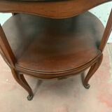 Louis XV style round pedestal table in patinated beech 20th century Table