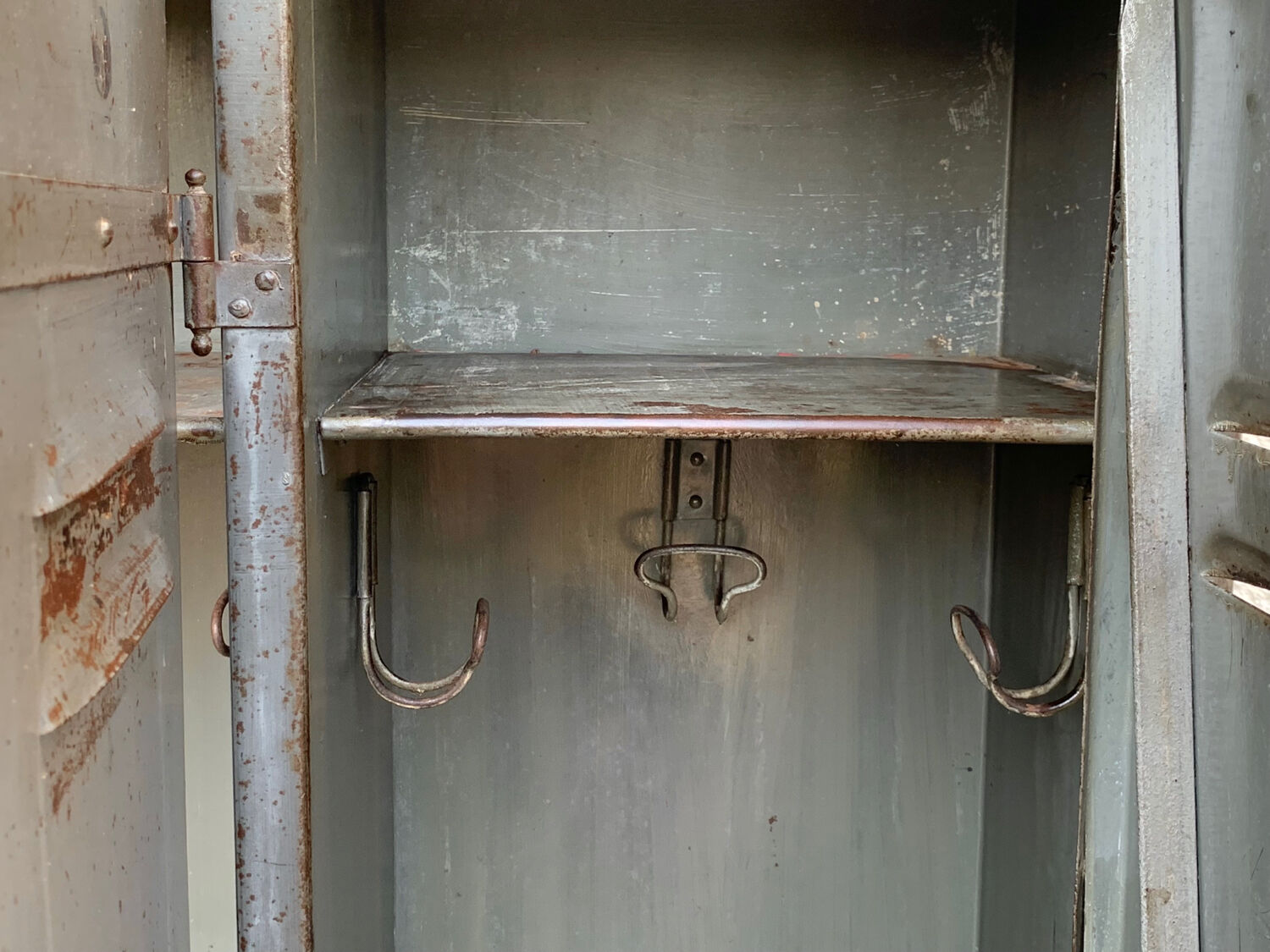 1940s industrial workshop locker room