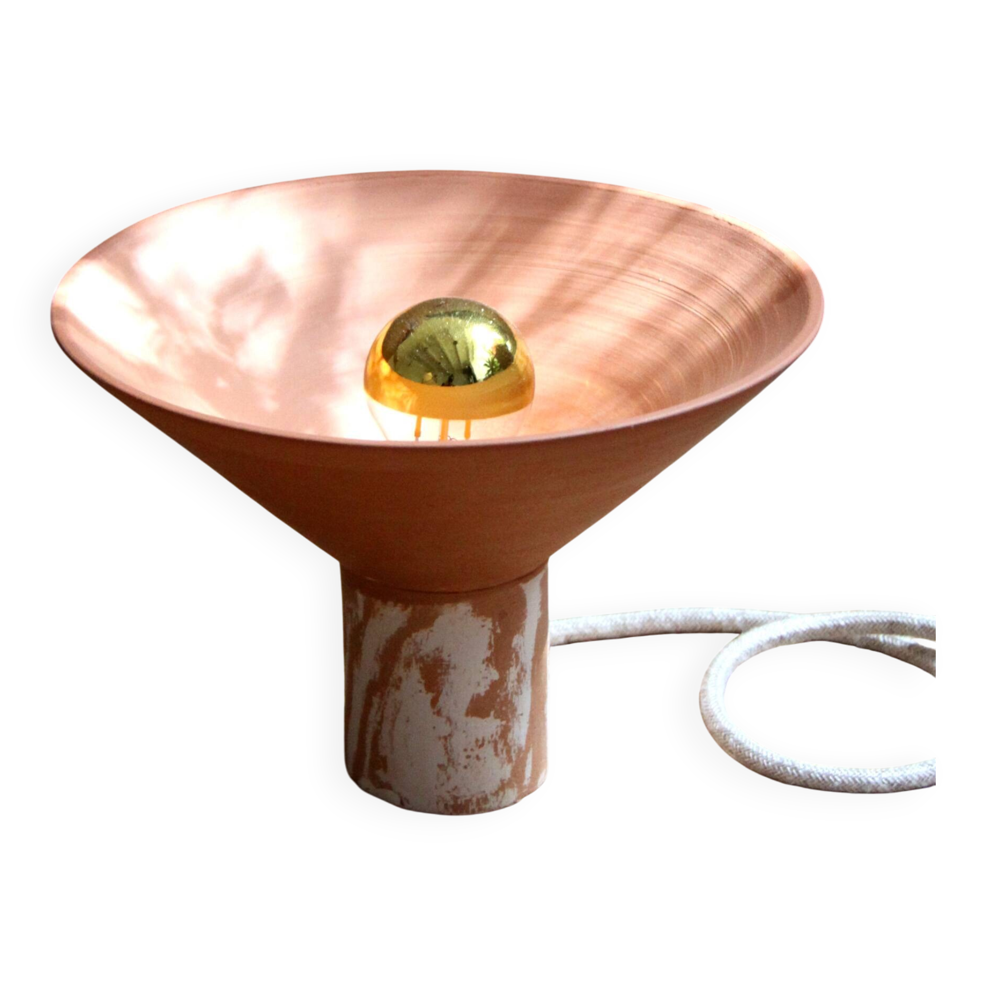 Red "Terracotta" earthenware table lamp