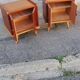 Pair of vintage wooden bedside tables 2 tones