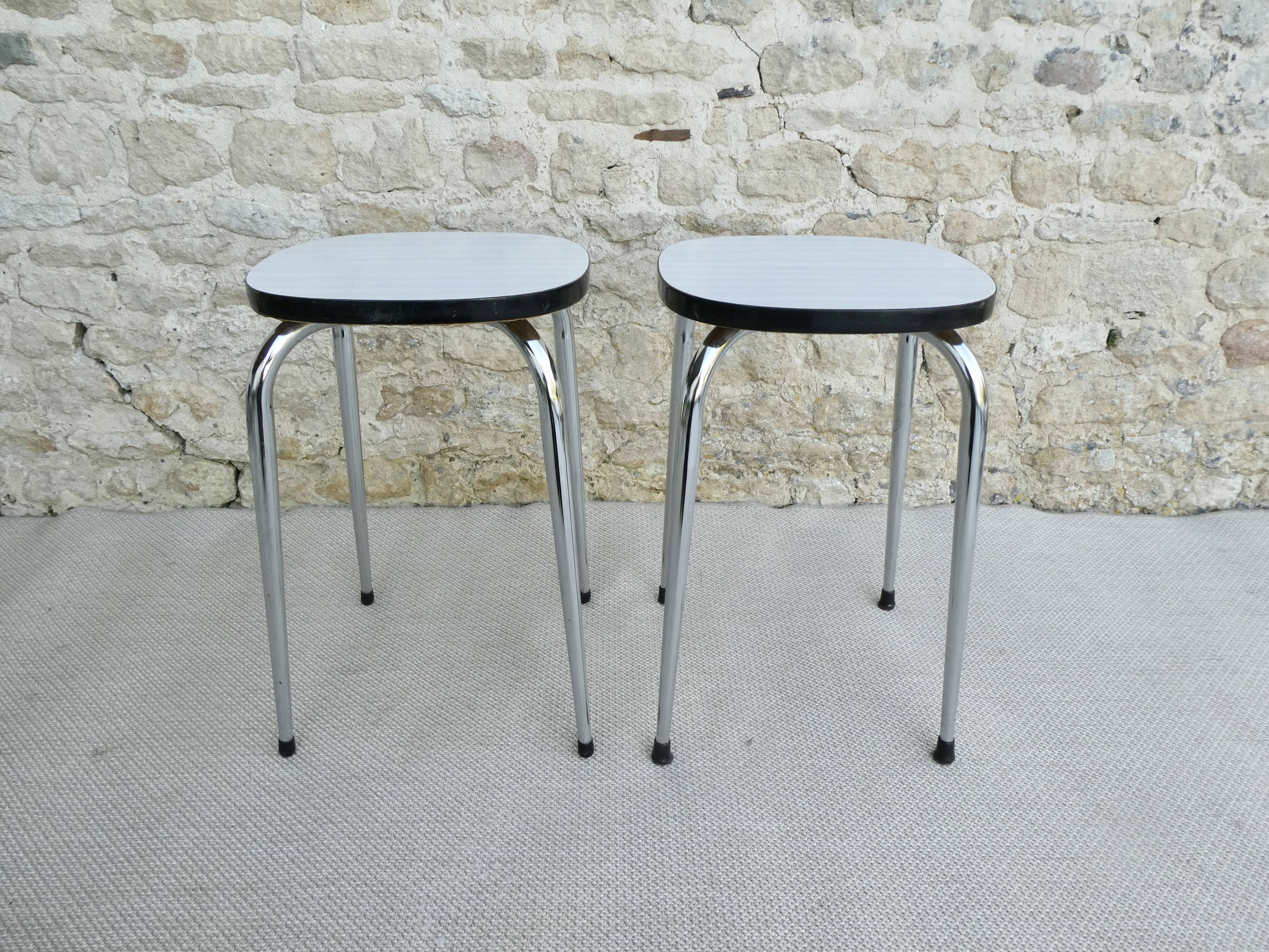 Pair of formica stools from the 60s