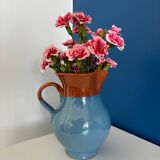 blue glazed ceramic carafe / blue glazed ceramic vase