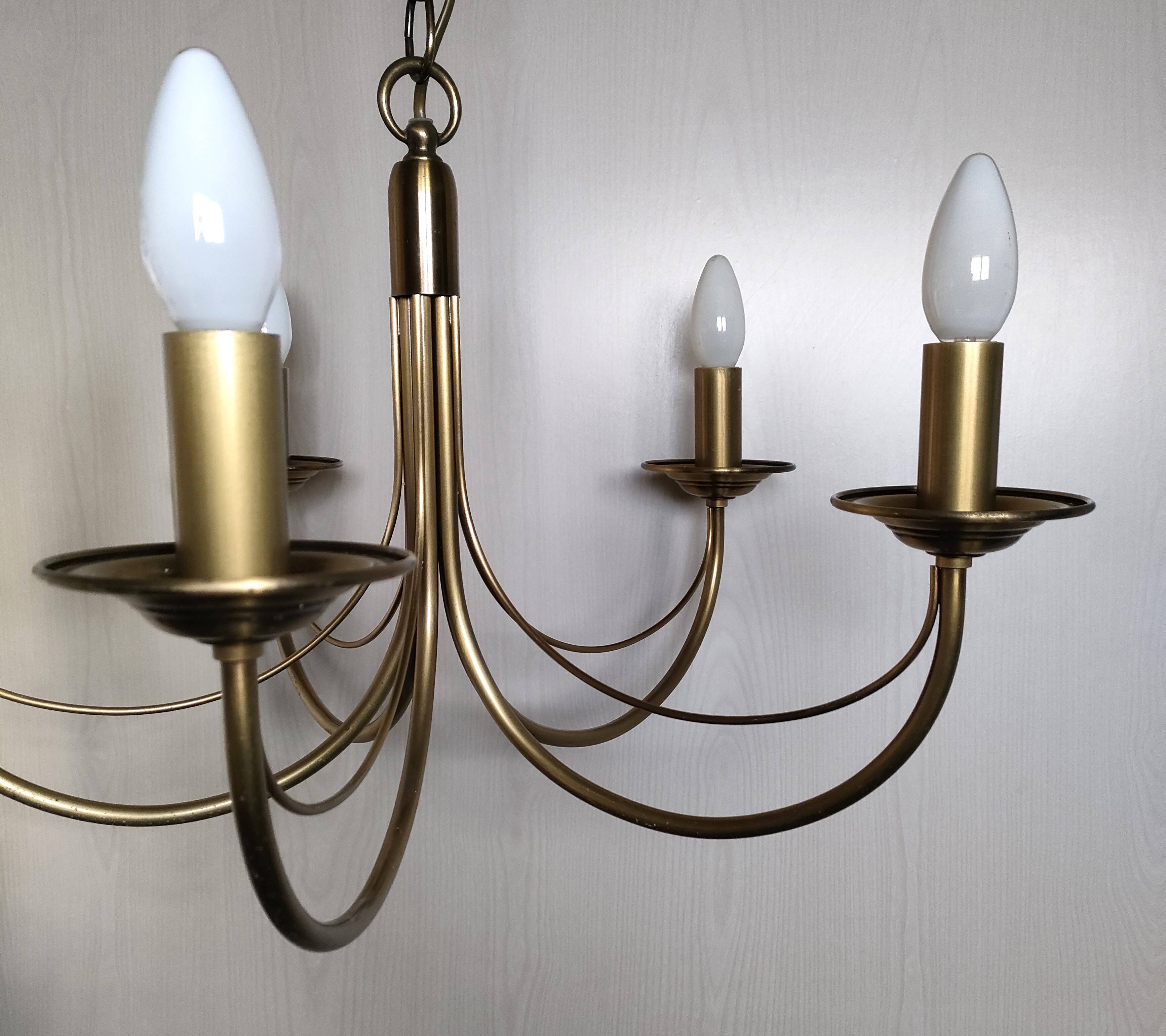 CVL (Val de Loire Creations) ~ Chandelier ~ Chatelet Collection - 5 lights ~ Burnished brass - 21st century