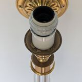Pair of gilded bronze and plexiglass wall lights