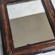 Antique Louis-Philippe mirror, painted wood imitation wood, 30 x 37 cm, 19th century