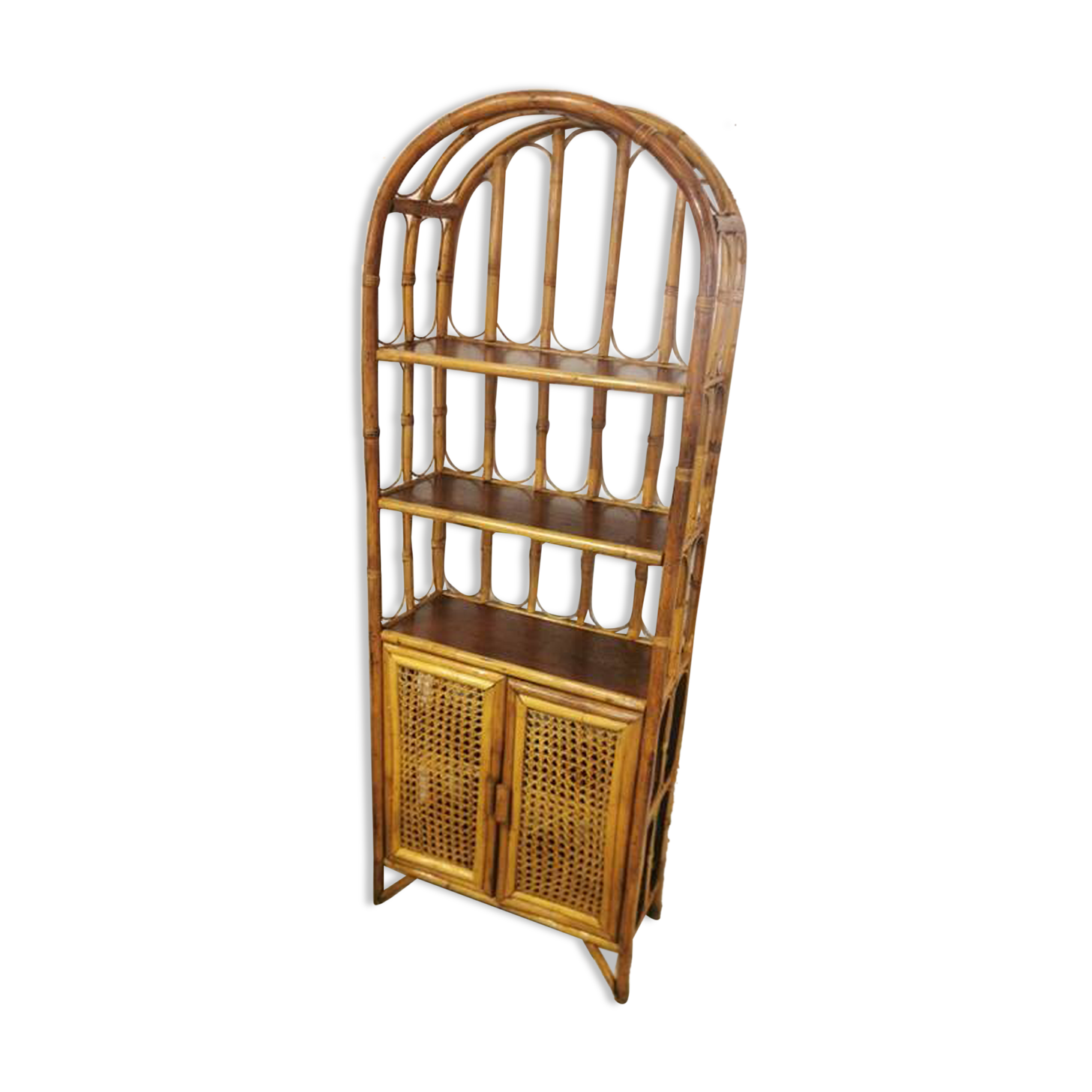 Rattan and cannage shelves