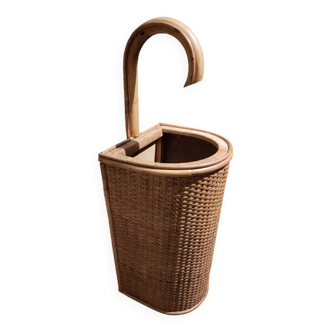 Vintage bamboo and rattan umbrella stand