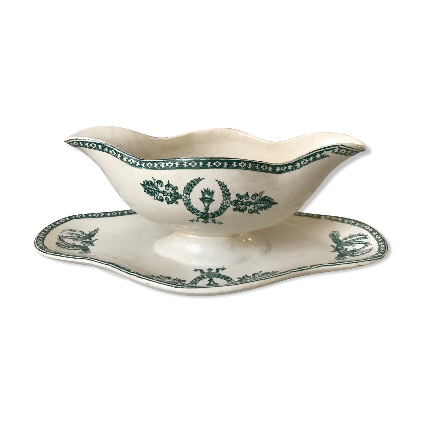 Saucière Terre de Fer Givors model "Wagram" late nineteenth