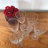 Set of 6 Champagne flutes in engraved glass 10 cl