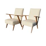 Set of 2 vintage bouclé armchairs