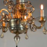 Venetian chandelier in golden Murano glass with a black border, circa 1950