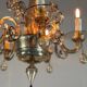 Lustre vénitien en verre de Murano mordoré souligné d’un filet noir, vers 1950