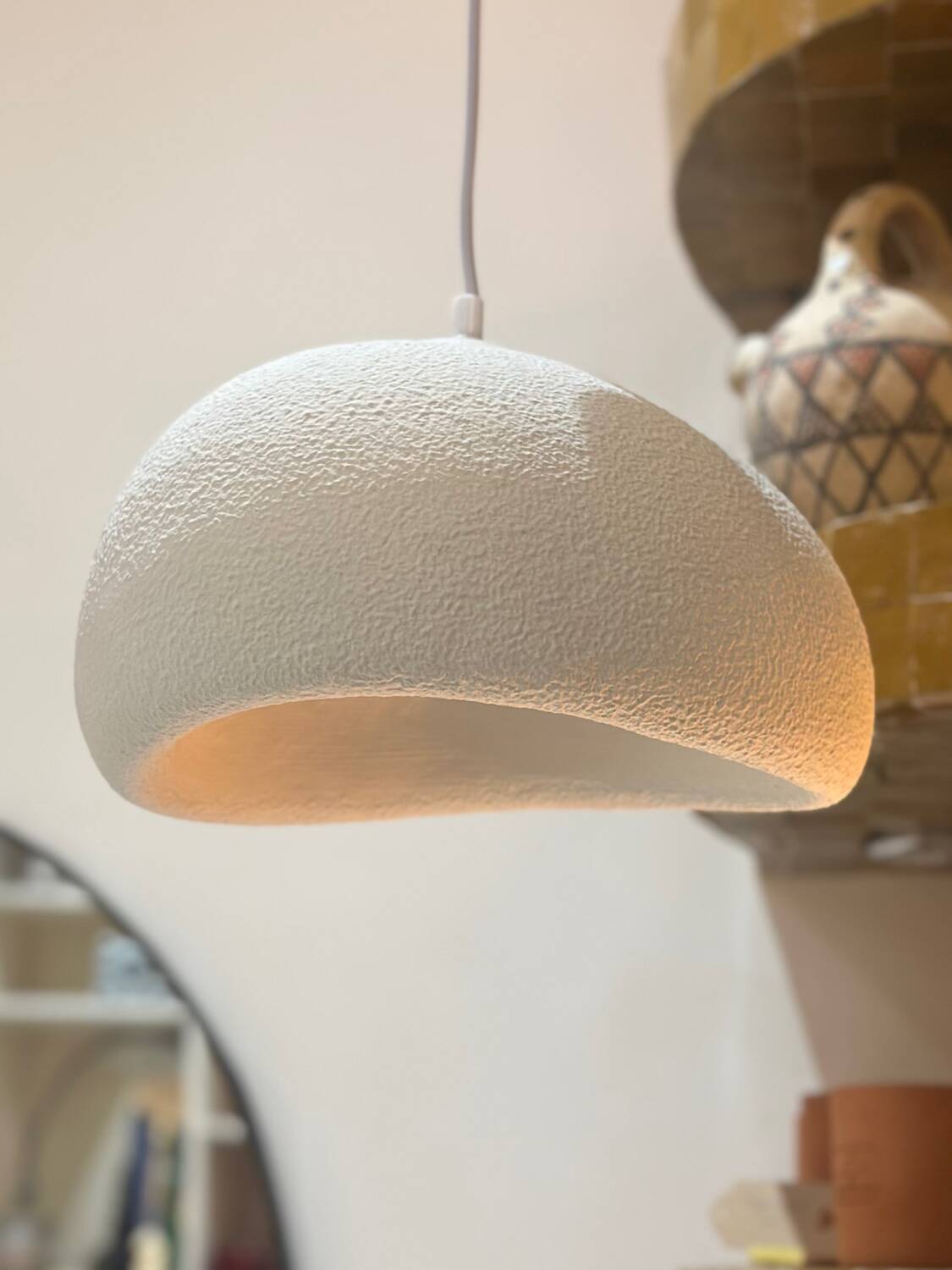 Minimalist suspension cloud Japanese wabi sabi white - d30 cm