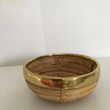Bamboo and brass basket