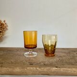 8 small, mismatched vintage glasses