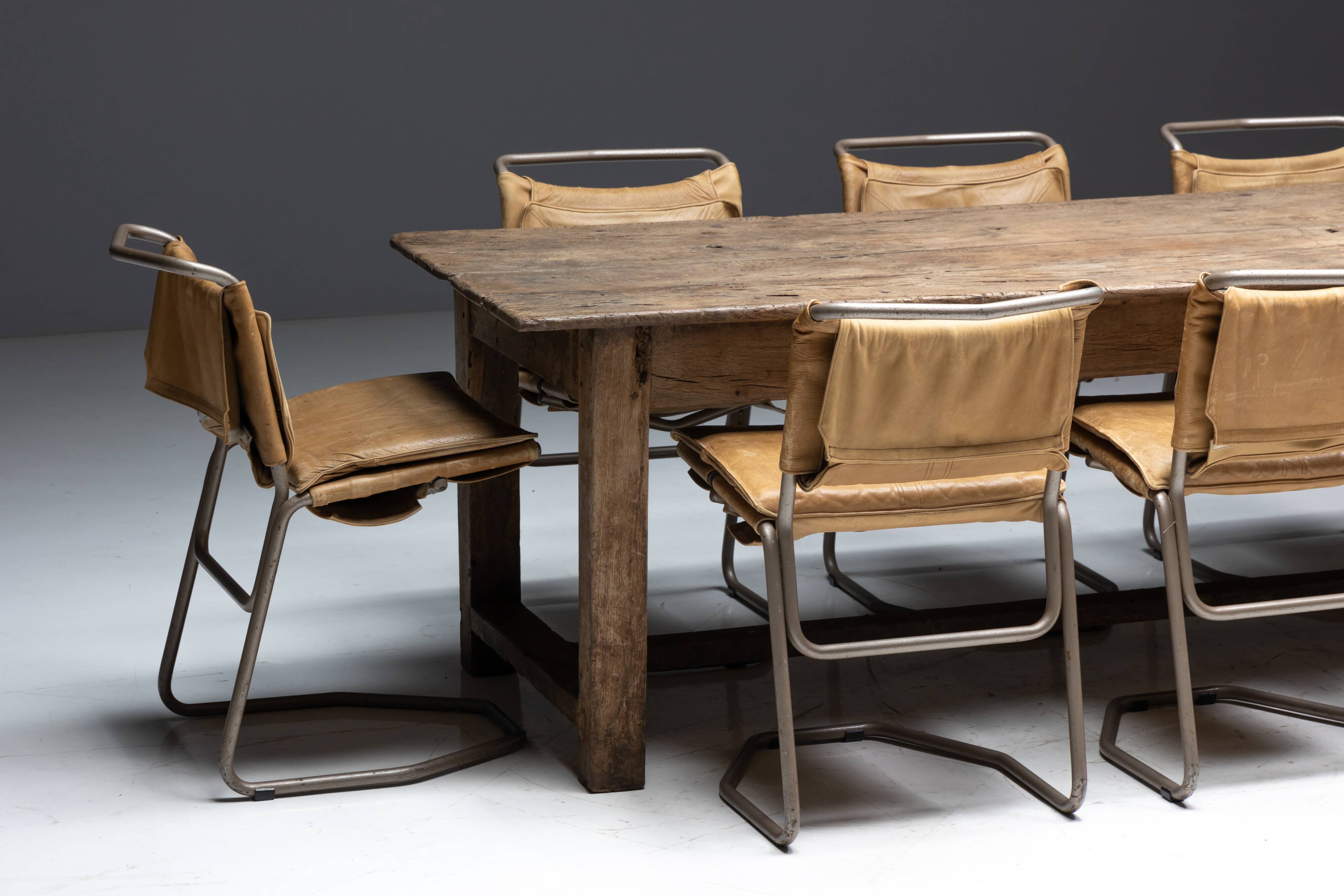 Rustic farmhouse dining table, France, 19th century