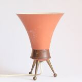 Brass tripod table lamp, 1950s