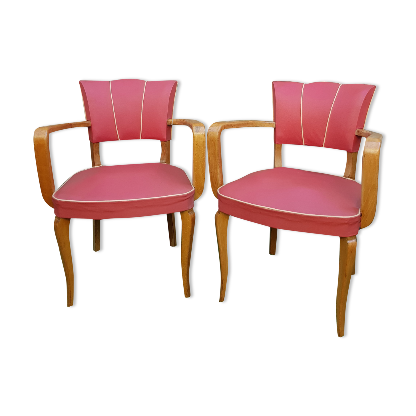 Fauteuils bridge moustache 1950
