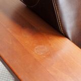 Wood and leather sofa