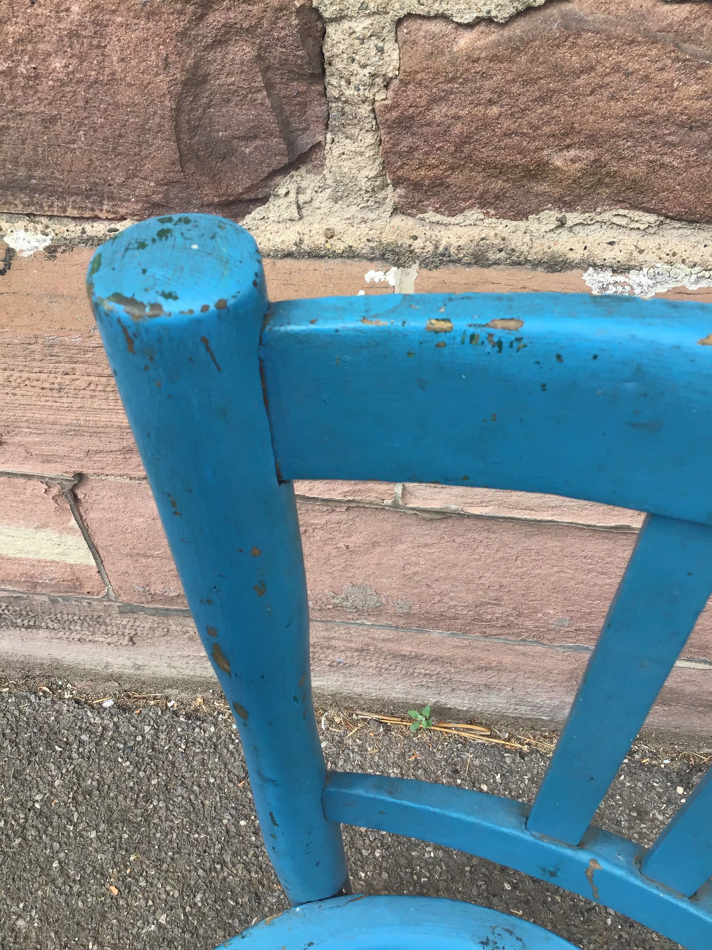 Vintage wooden bistro chair painted 1930