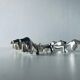 6 vintage dachshund shaped knife holder