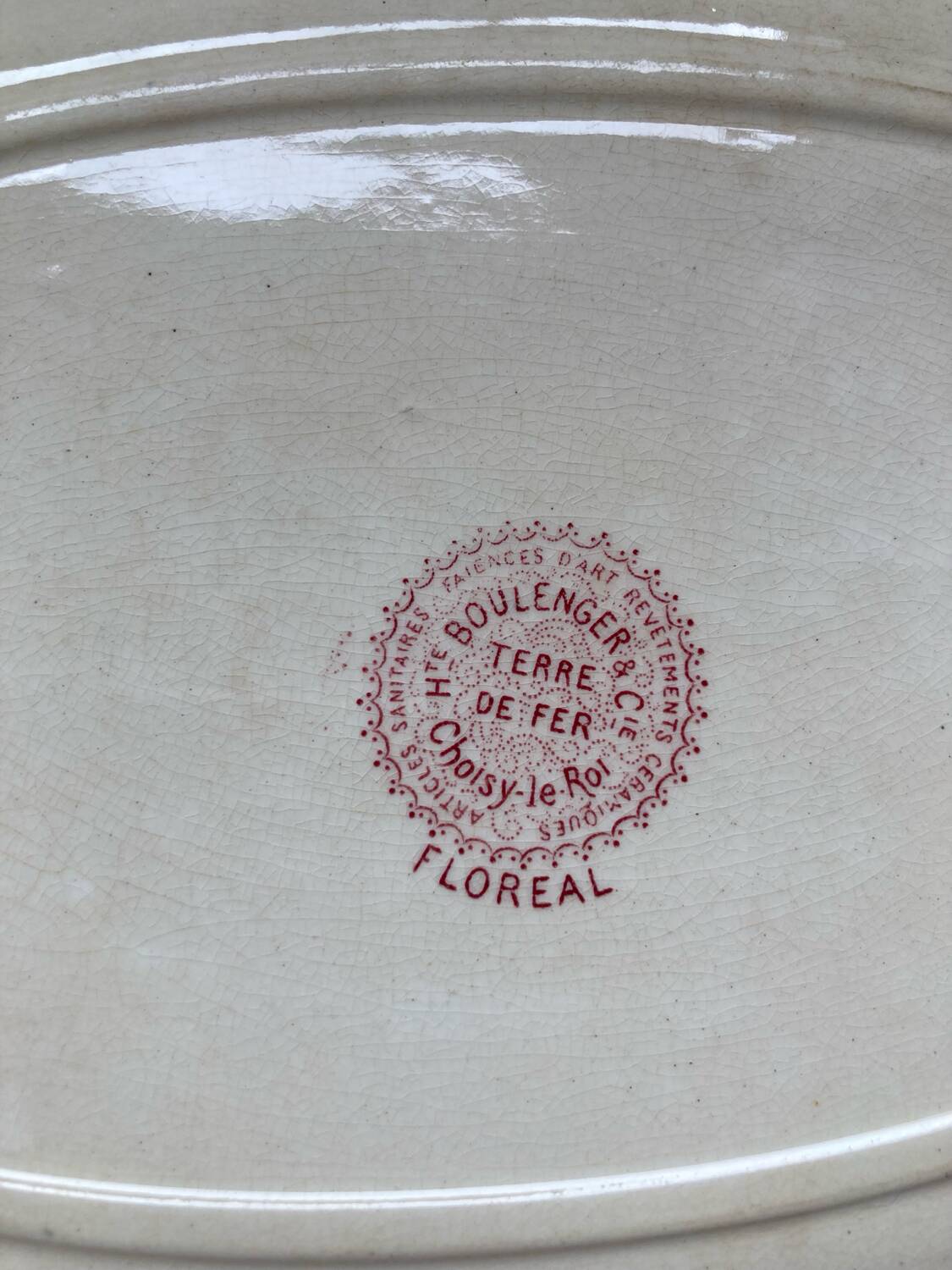 Oval Dish Terre de Fer Choisy-Le-Roi Boulanger & Cie Floréal model