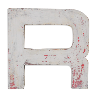 Vintage metal sign letter "R"