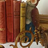 Paire de bougeoirs laiton mural antique