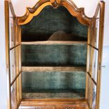 Rococo shaped glass cabinet of hand polished walnut, Denmark