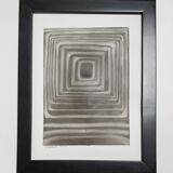 Dessin abstrait 4 noir et blanc au fusain