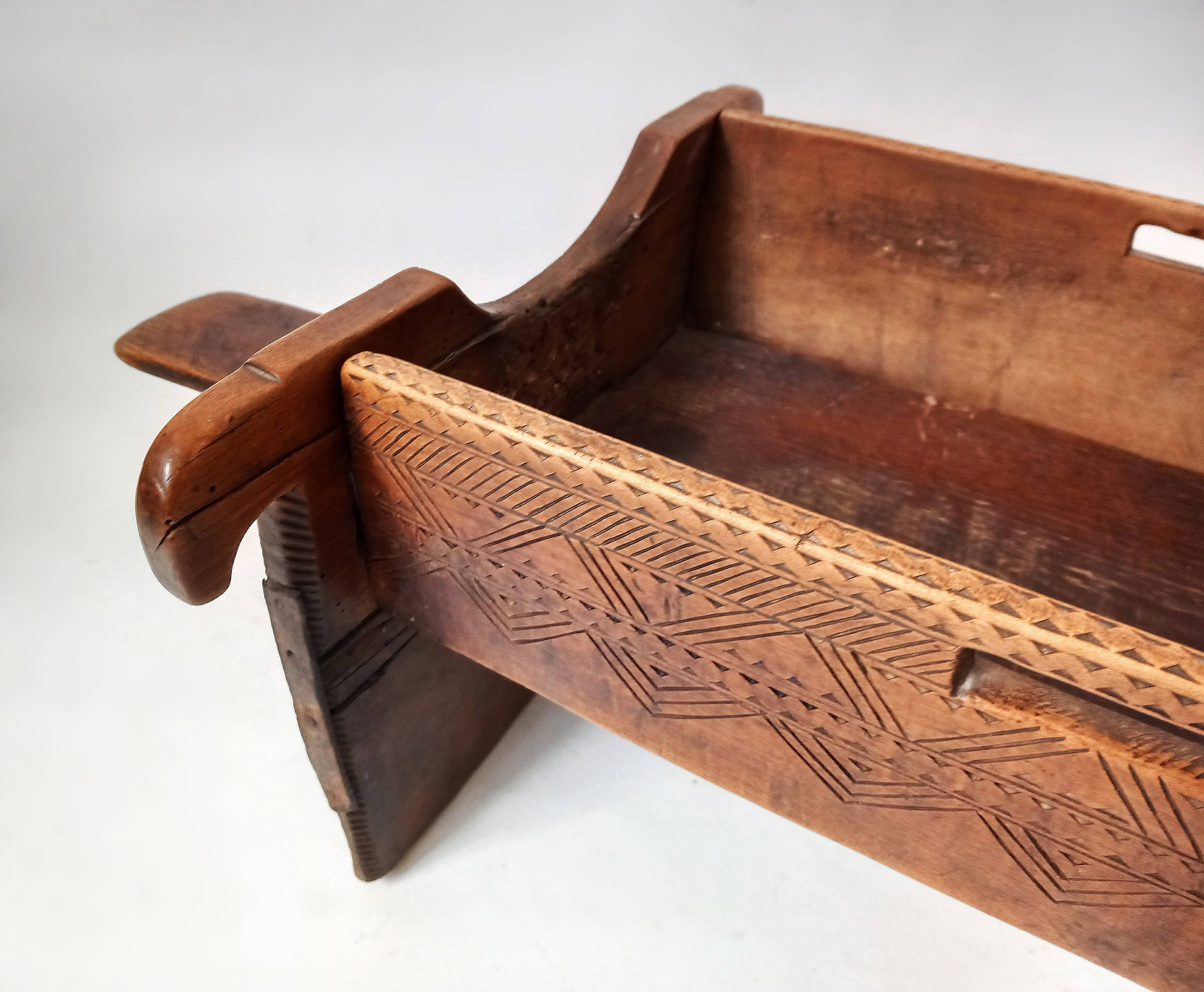 Antique Traditional Handmade Children's Crib Museum object Balkans 1890