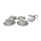 4 cups and saucers & creamer Rouen E. Bourgeois