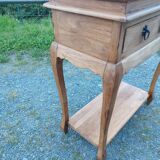 Solid teak console table with two drawers