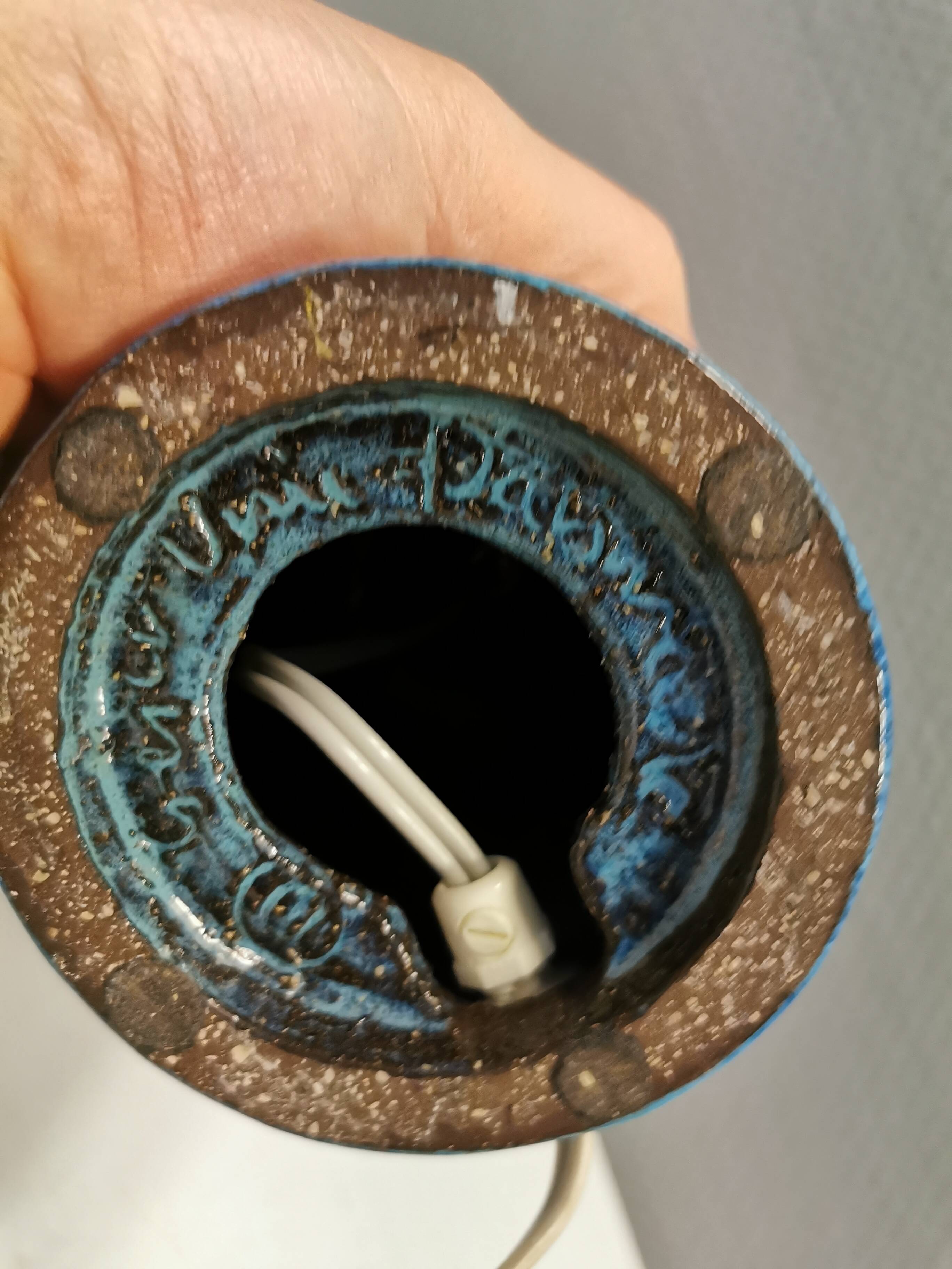 Small table lamp in ceramic, from Danish Sejer Ceramics, estimated 1970s.