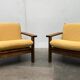 Vintage brutalist lounge chair set, 1960s