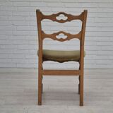 1970s, set of 4 Danish dining chairs, original condition, oak wood, furniture velour.