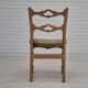 Années 1970, ensemble de 4 chaises de salle à manger danoises, état d'origine, bois de chêne, meuble velours.