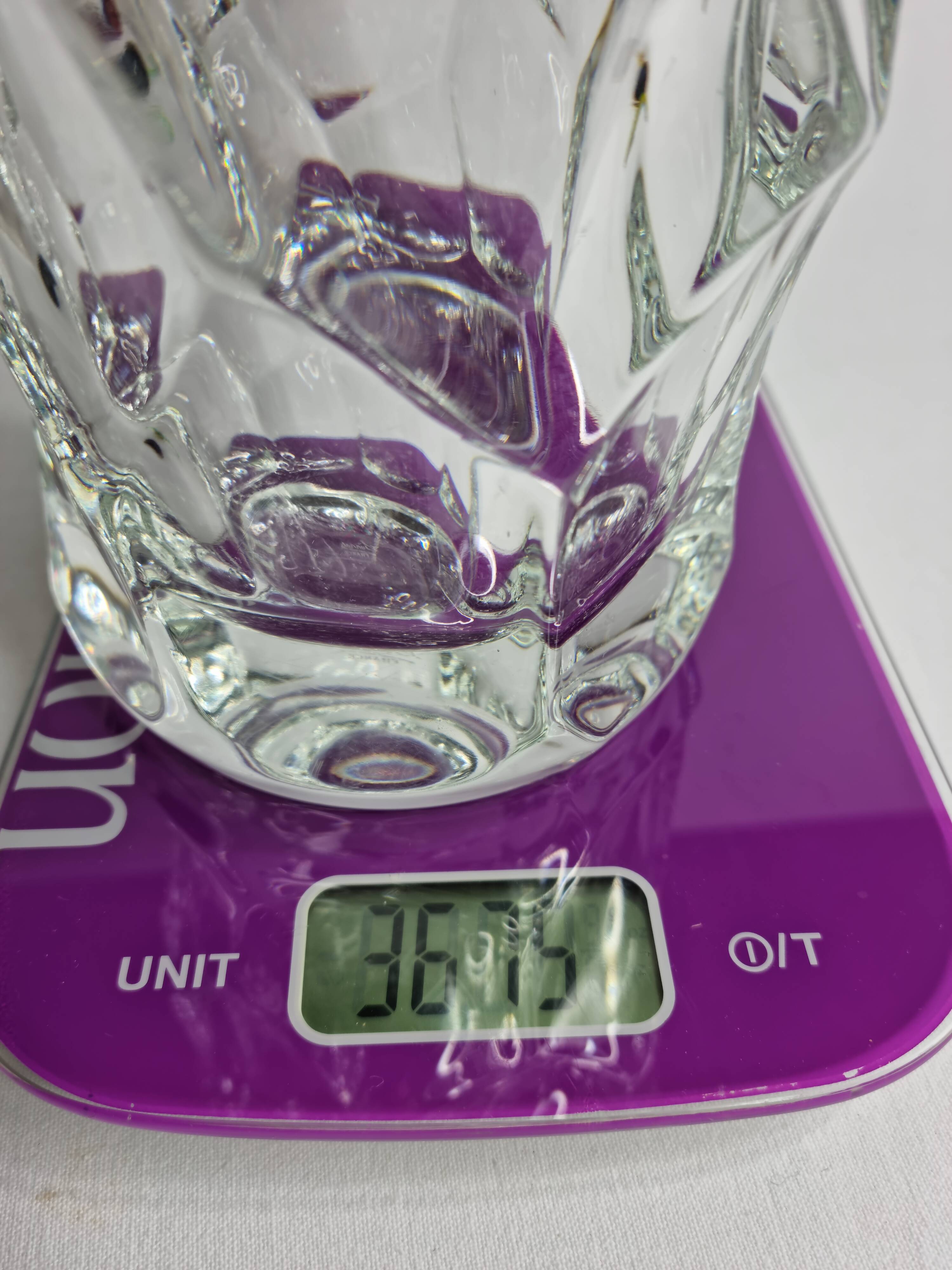 Sèvres crystal vase with rough glass pattern, 26 cm