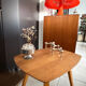 Table d'appoint vintage en bois et pieds compas