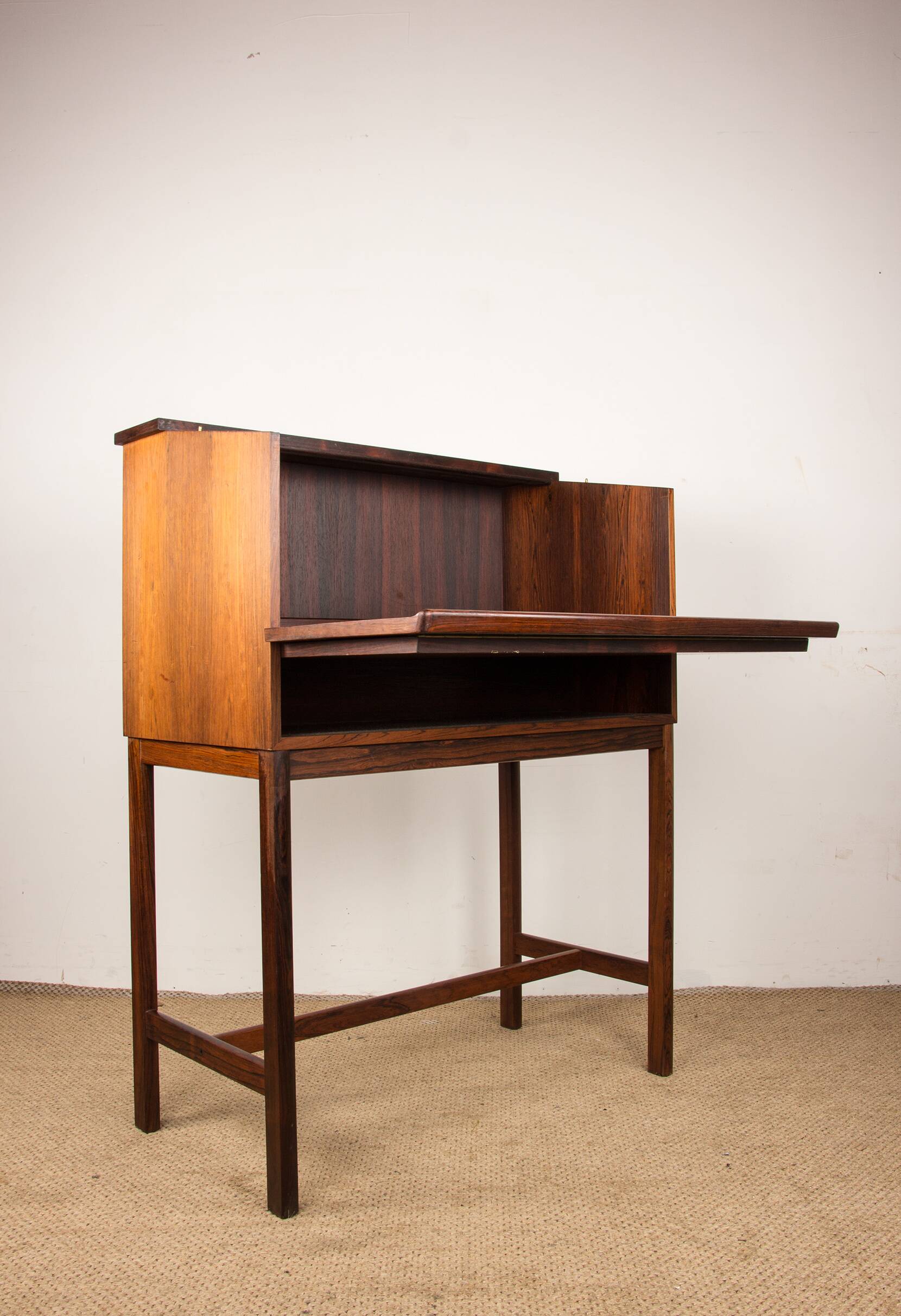 Scriban bar and secretary in Rosewood and Formica by Hans Olsen for CS Mobler 1960.