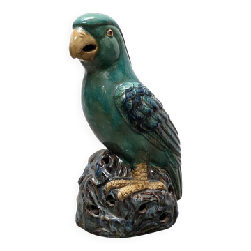 Vintage Chinese Ceramic Parrot, 1970s