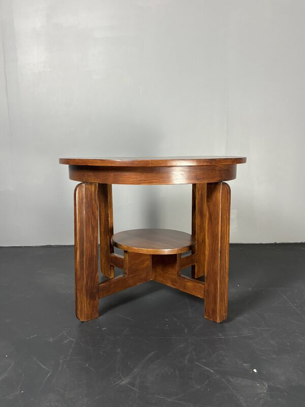 Table d'appoint ou table basse Art Déco néerlandaise en acajou, milieu du XXe siècle, vers 1940-1950