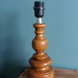 Lamp, turned wooden base