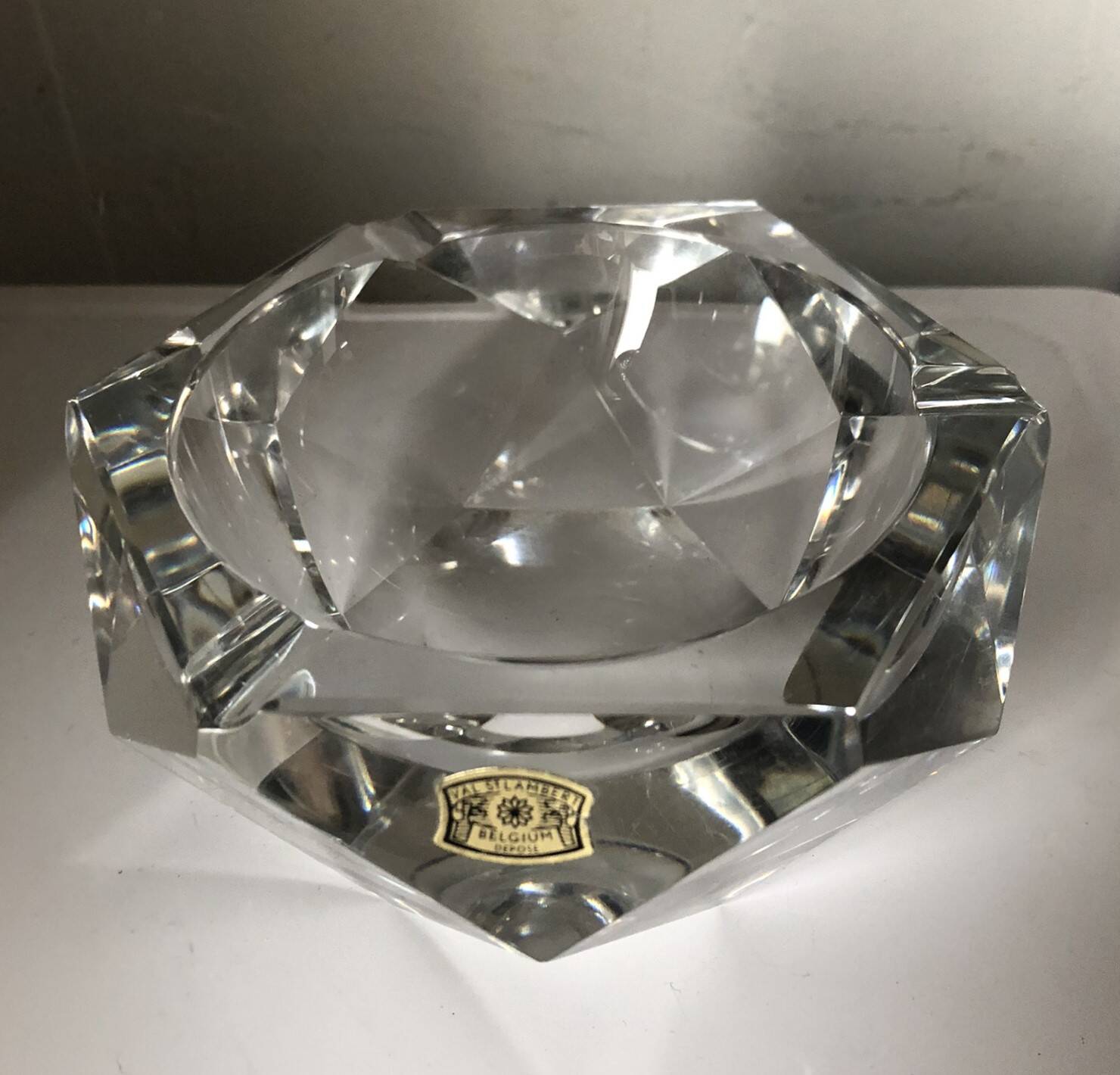Val St Lambert crystal ashtray