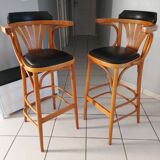 Paire de tabourets de bar bistrot vintage