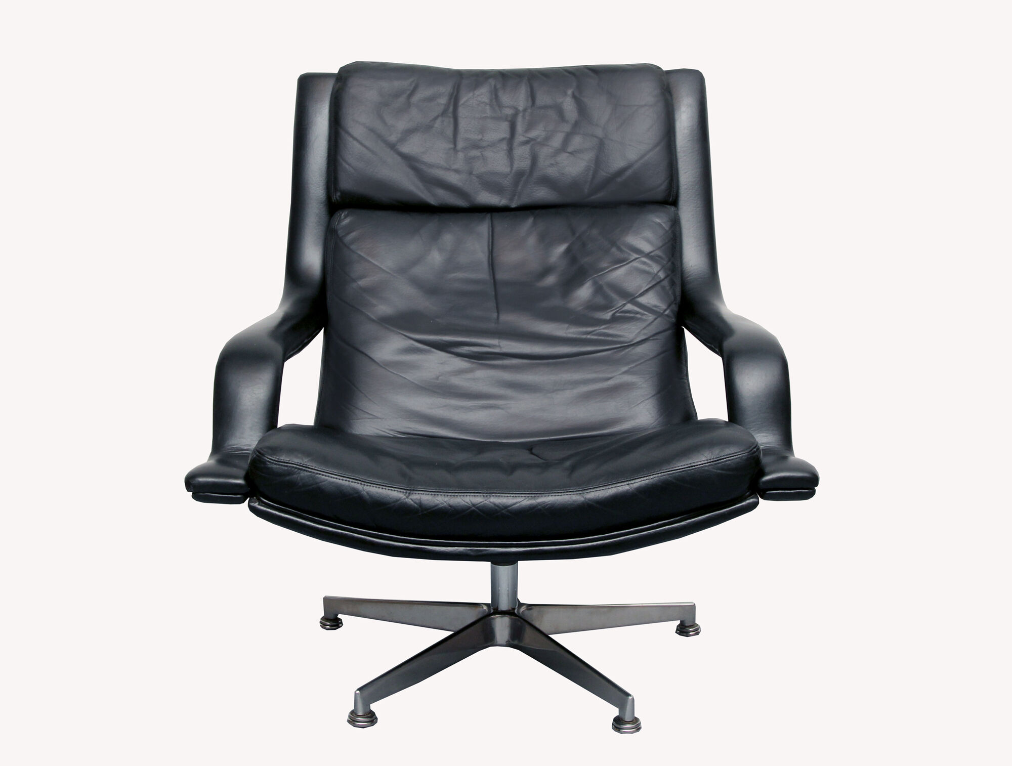 1970s leather swivel chair from geoffrey hartcourt for artifort