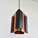 Suspension vintage triangulire en cuivre