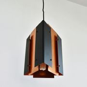 Suspension vintage triangulire en cuivre
