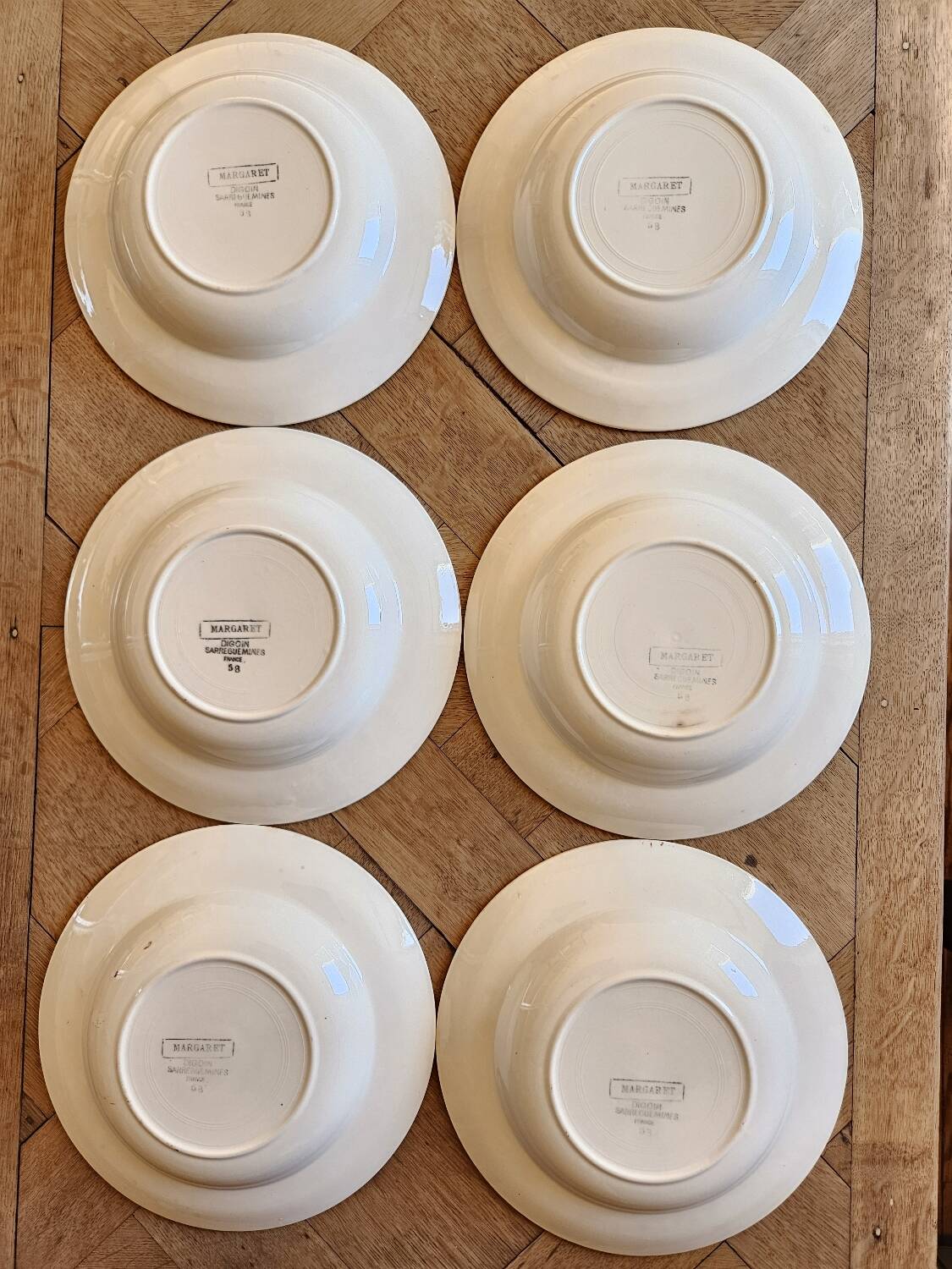 Digoin retro soup plates, Margaret